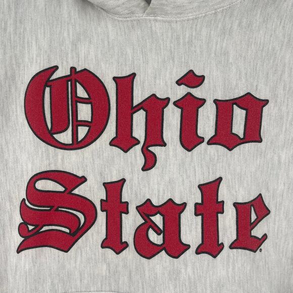 Y2K Champion Reverse Weave Ohio State Hoodie Mens Small Gothic Old English NCAA - Picture 2 of 11